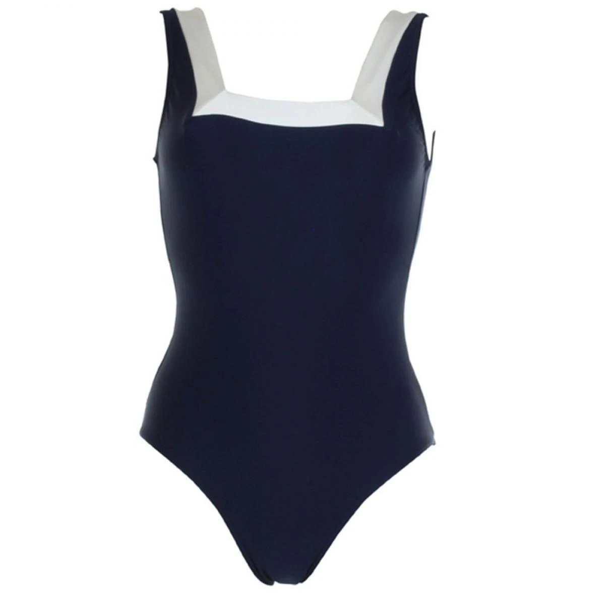 Maillot De Bain Une Pièce Encolure Carré Janine Robin JAVA Marine Java – Image 2