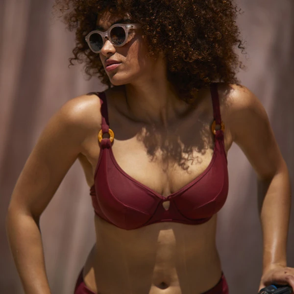 Haut De Maillot De Bain Classique Armatures Sans Complexe Bain Elevated Basics Rouge Elevated Basics – Image 6