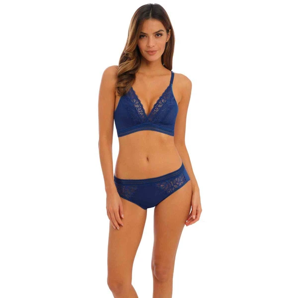 Bralette Sans Armatures En Dentelle Festonnée - Wacoal Lingerie - Bleue Raffiné – Image 4