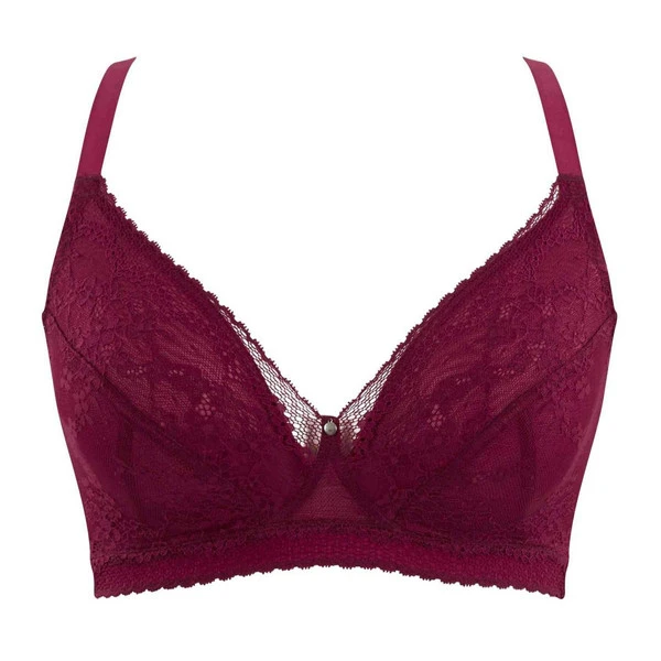 Bralette Sans Armatures à Dentelle Ajourée - Rouge Cleo By Panache Alexis – Image 2