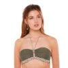 Haut De Maillot De Bain Bandeau - Vert Brigitte Bardot Palmier PALMIER