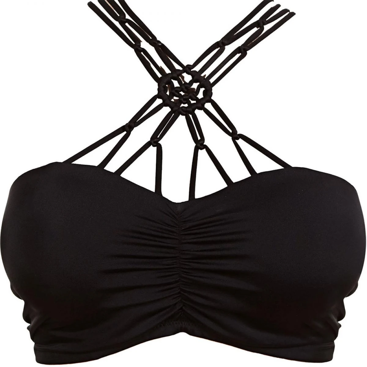 Haut De Maillot De Bain Bandeau Paddé à Armatures Macrame – Image 4