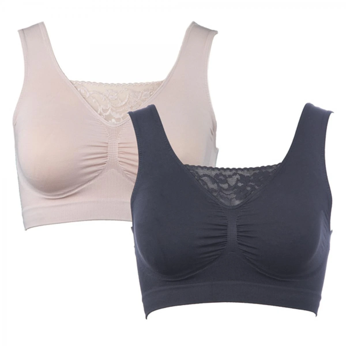 Lot De 2 Brassières Sans Armatures Gainantes Vercella Vita SHAPING V Black/sandalwood Shaping V