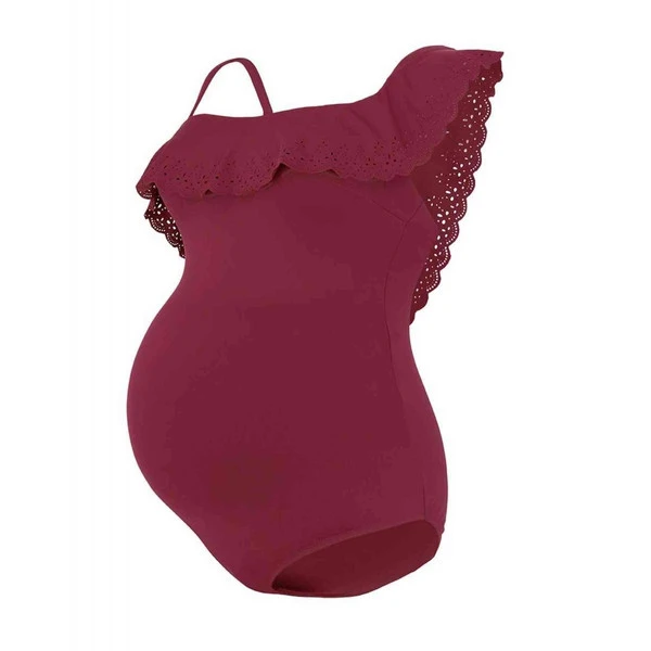 Maillot De Bain De Grossesse 1 Pièce à Coques Fixes Violet Cache-Cœur Maillot De Bain Bloom BLOOM – Image 2