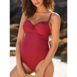 Maillot De Bain De Grossesse 1 Pièce Armatures Rouge Cache-Cœur Maillot De Bain Monaco MONACO