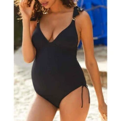 Maillot De Bain De Grossesse 1 Pièce Décolleté Plongeant Noir Cache-Cœur Maillot De Bain Porto Vecchio PORTO VECCHIO
