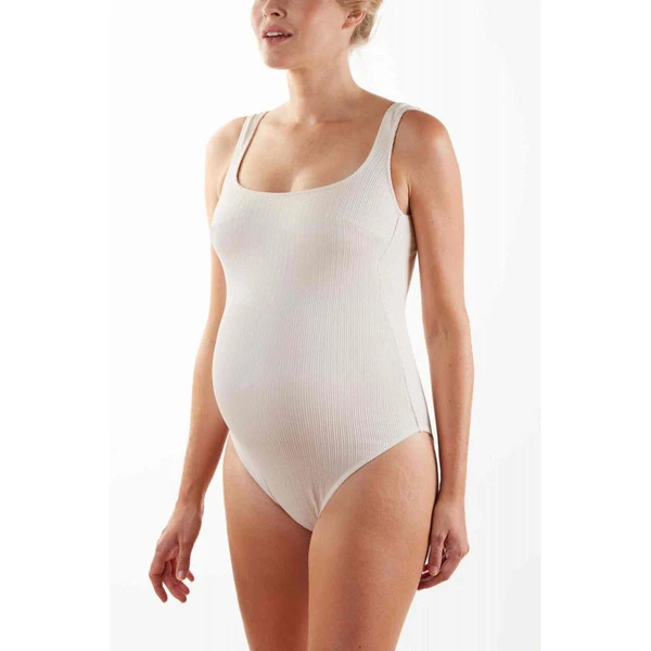 Maillot De Bain Maternité 1 Pièce - Blanc Cache Cœur Maillot De Bain BAYSIDE BAYSIDE – Image 2