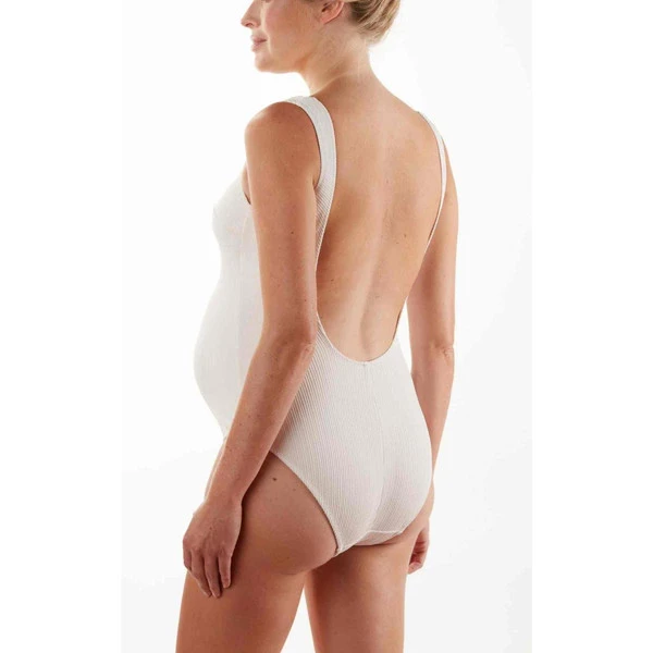 Maillot De Bain Maternité 1 Pièce - Blanc Cache Cœur Maillot De Bain BAYSIDE BAYSIDE – Image 3