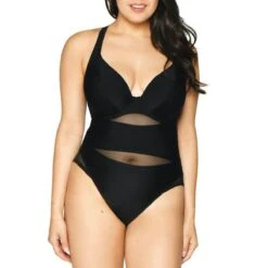 Maillot De Bain Une Pièce Plongeant Armatures Curvy Kate Maillot SHEER CLASS Black Sheer Class