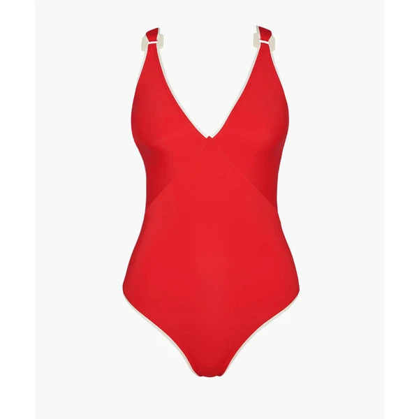 Maillot De Bain Une Pièce Sans Armatures Aubade Maillots LA BAIE DES VAGUES Rouge LA BAIE DES VAGUES – Image 2