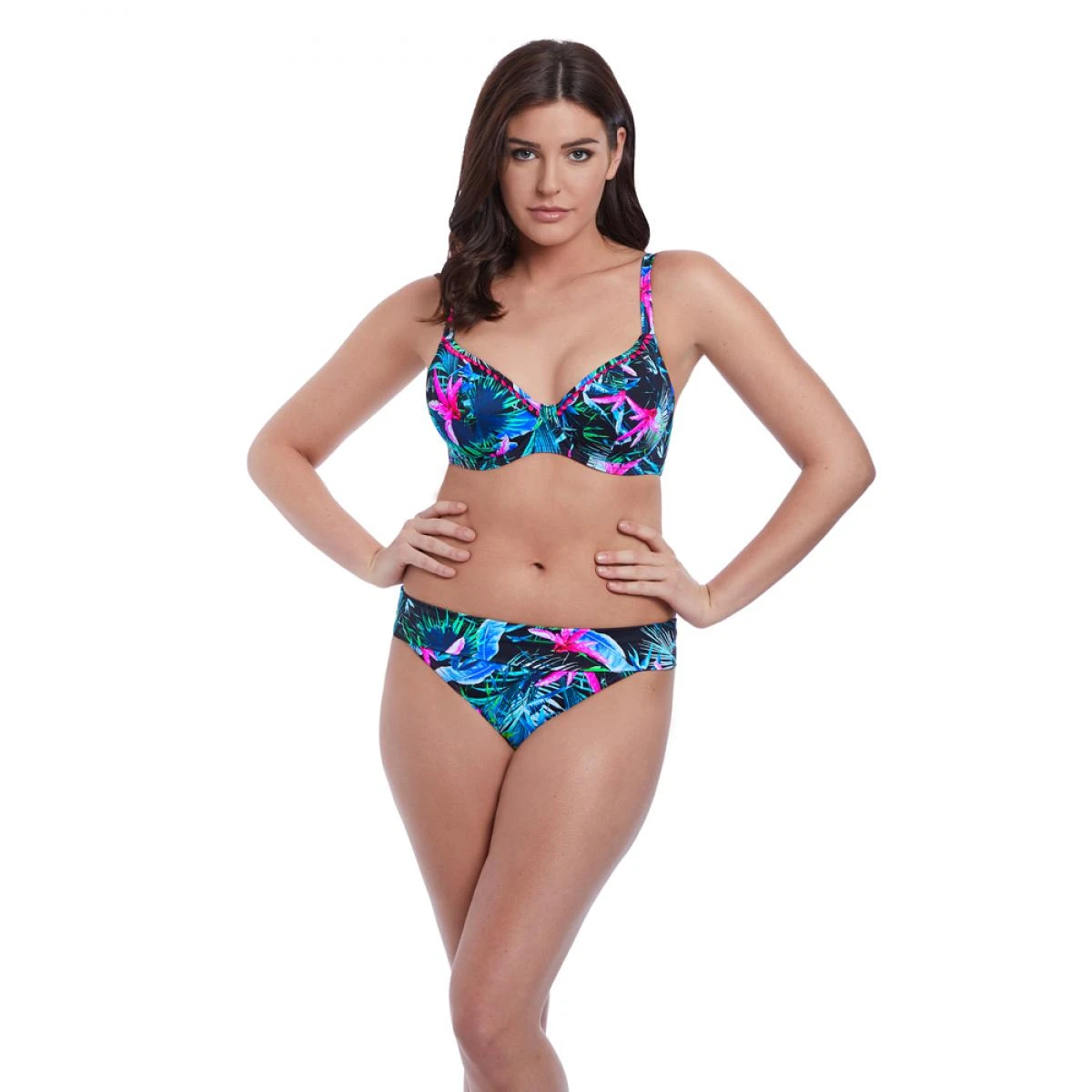 Culotte De Bikini Taille Ajustable Freya Maillots JUNGLE FLOWER Black Tropical Jungle Flower – Image 3