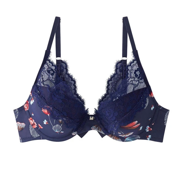 Soutien-gorge Ampliforme Coque Moulée Imprimé Bleu Espiègle CAMILLE CERF & POMM'POIRE – Image 2