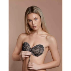 Soutien-gorge Bandeau Adhésif Dos Nu Bye Bra Noir ADHESIVE BRAS