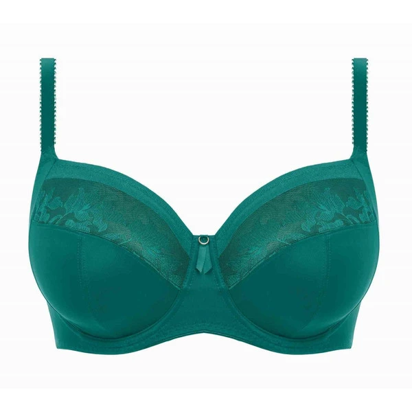 Soutien-gorge Emboîtant Armatures En Maille Transparente Brodée De Motif Floral - Vert Fantasie Illusion