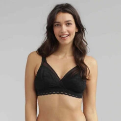 Playtex Soutien-gorge Dentelle Sans Armatures Noir Cœur Croisé CŒUR CROISE