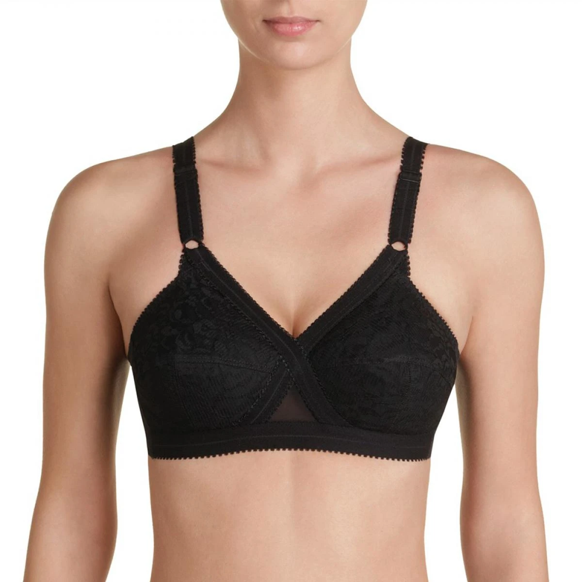 Playtex Soutien-Gorge Sans Armatures Noir Coeur Croisé Coeur Croisé Classique