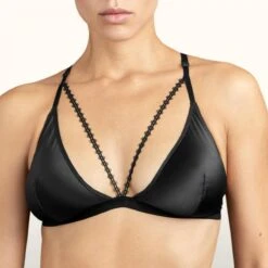 Soutien-gorge Triangle Sans Armatures En Satin Aubade BOITE A DESIR Noir BOITE A DESIR
