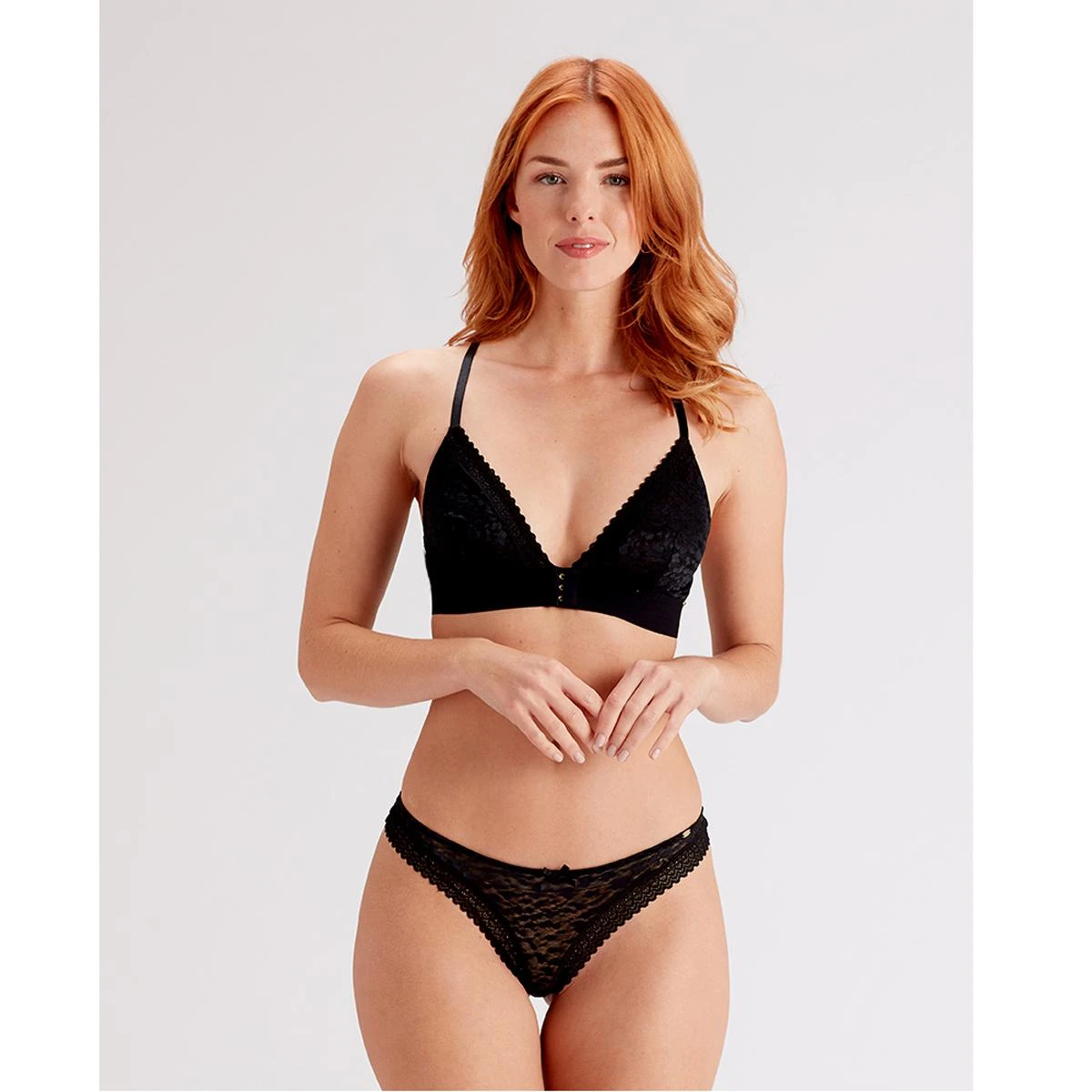 Soutien-gorge Triangles Sans Armatures Pretty Polly GRAPHIC MESH Noir GRAPHIC MESH – Image 3