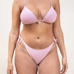 Culotte De Bain à Noeuds Taille Haute - Rose Pool Day Blush