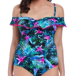 Tankini Armatures Freya Maillots JUNGLE FLOWER Black Tropical Jungle Flower